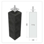Betonpoer antraciet 15 x 15 x 58 cm